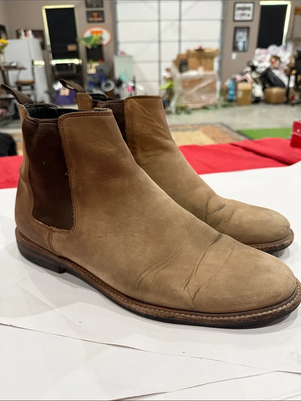Nisolo Tan Leather Chukka Chelsea Boots